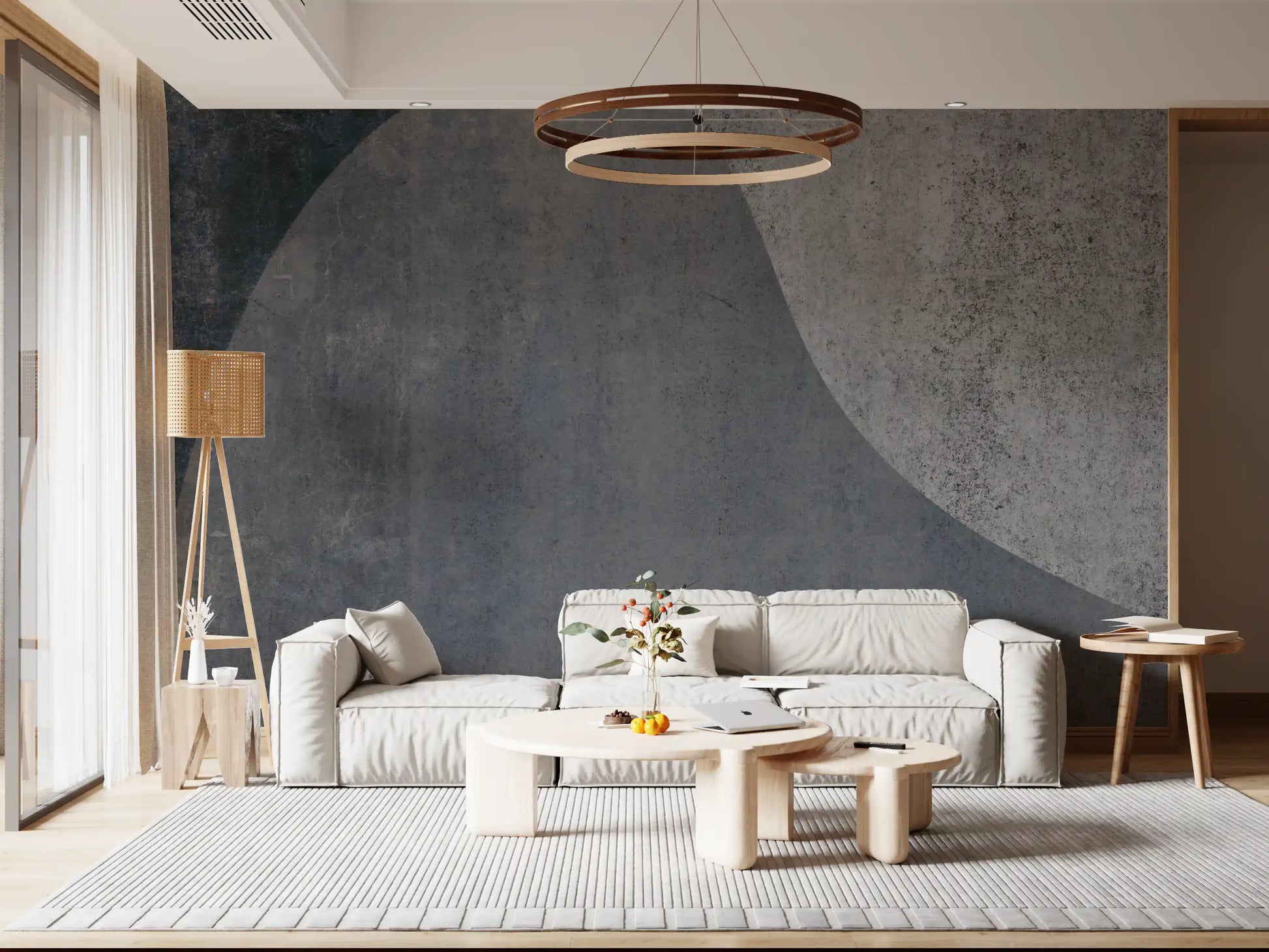 Slate Arches Abstract Industrial Wallpaper Wall Mural