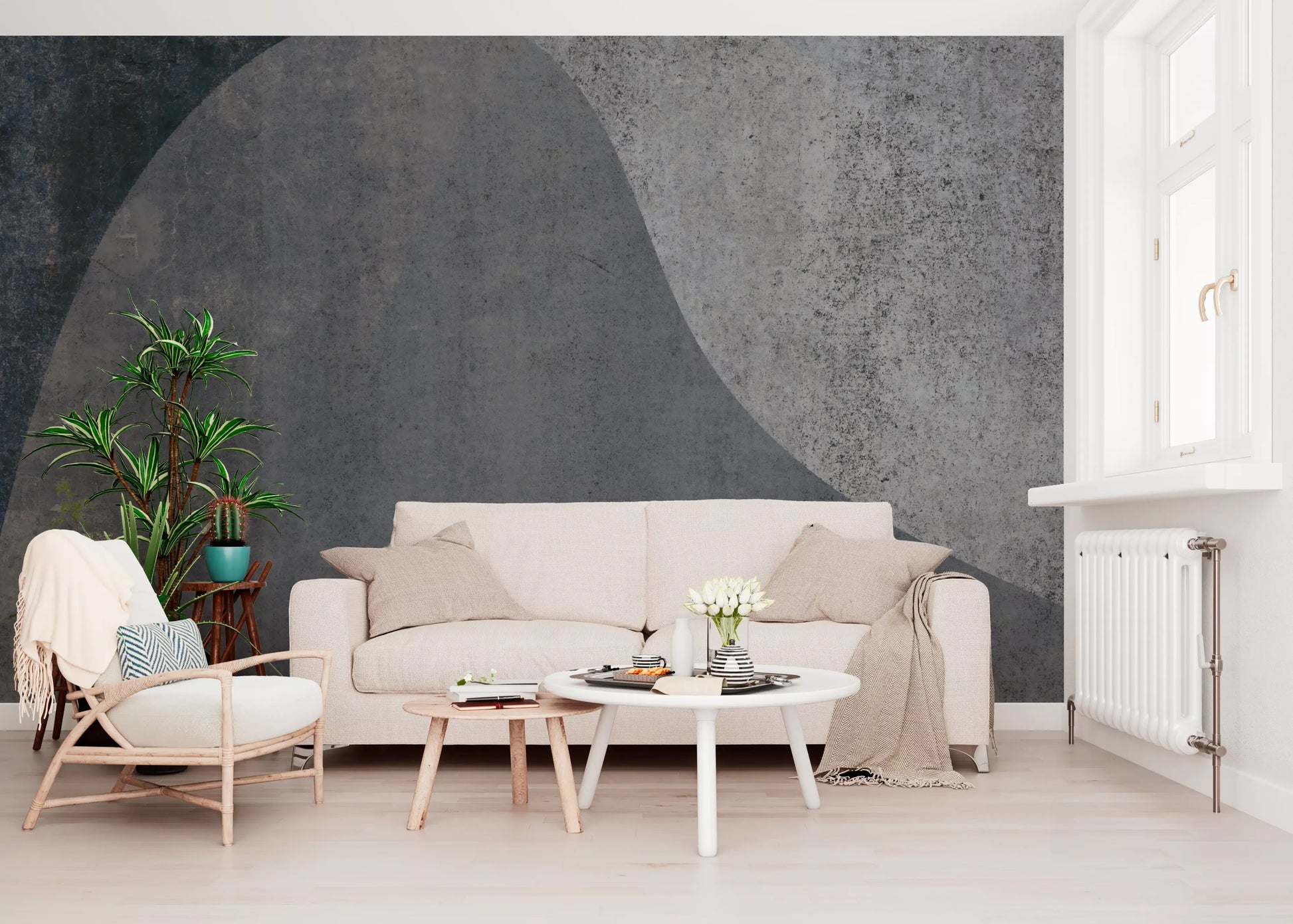 Slate Arches Abstract Industrial Wallpaper Wall Mural