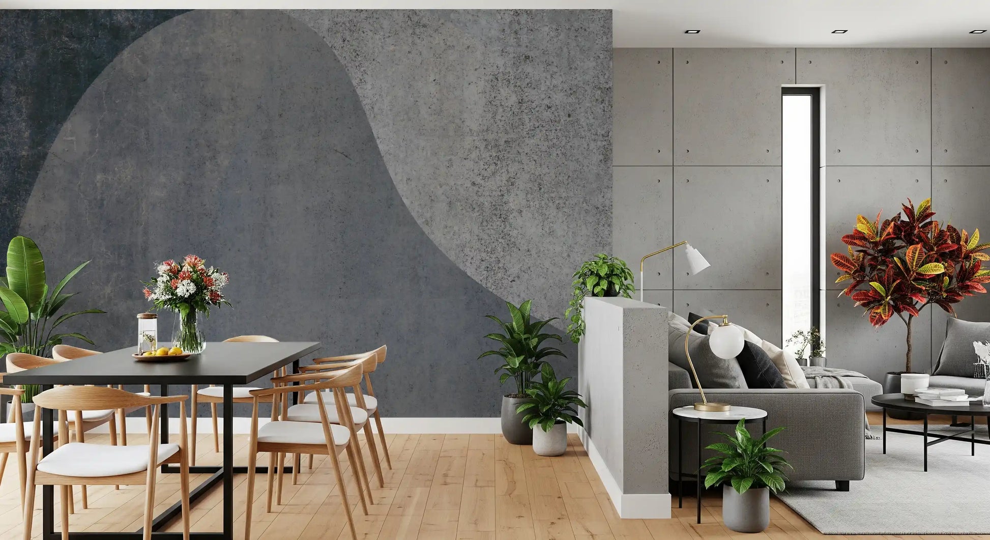 Slate Arches Abstract Industrial Wallpaper Wall Mural