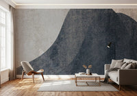 Slate and Stone Textured Abstract Waves Wallpaper Wall Mural