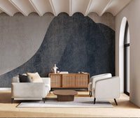 Slate and Stone Textured Abstract Waves Wallpaper Wall Mural