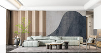 Slate and Stone Textured Abstract Waves Wallpaper Wall Mural