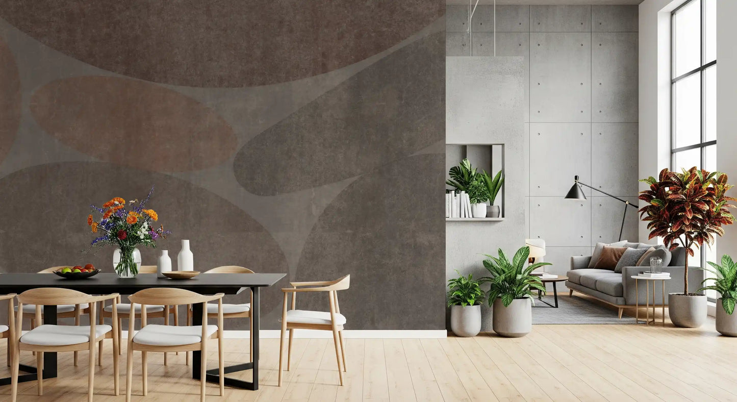 Earthy Abstract Stone Shapes Textured Wallpaper Wall Mural