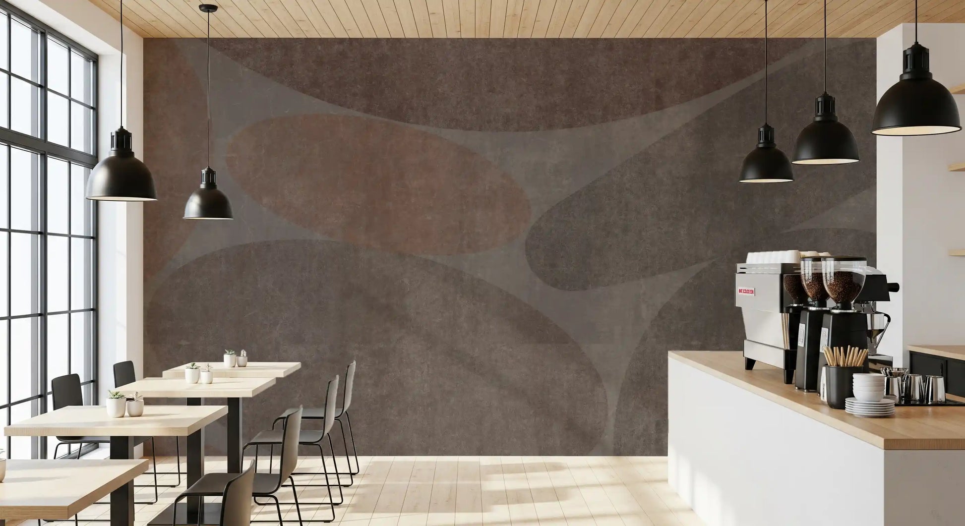 Earthy Abstract Stone Shapes Textured Wallpaper Wall Mural