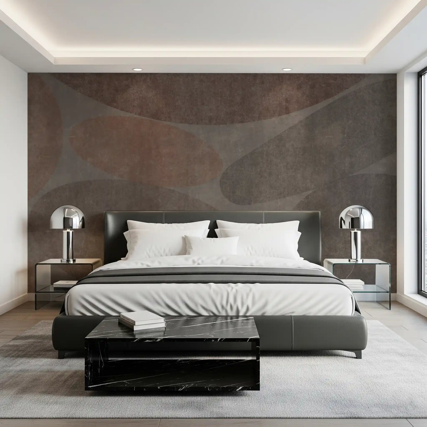 Earthy Abstract Stone Shapes Textured Wallpaper Wall Mural