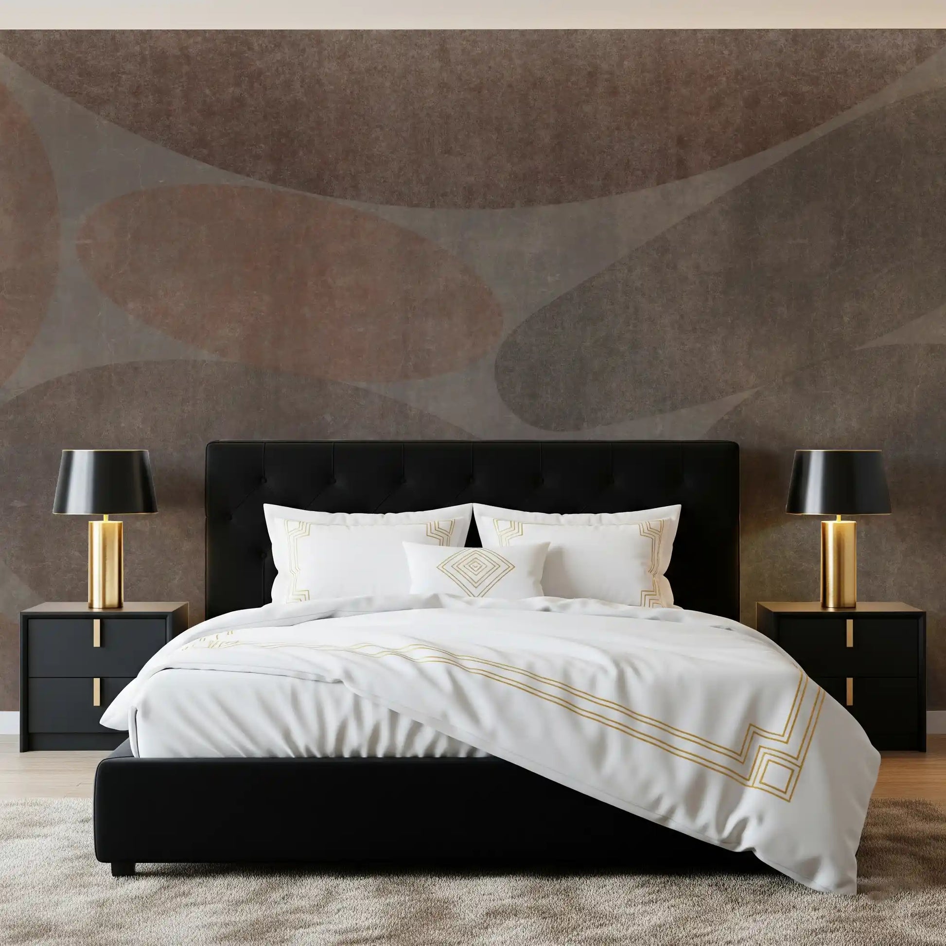 Earthy Abstract Stone Shapes Textured Wallpaper Wall Mural