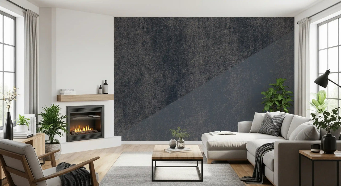 Charcoal and Steel Blue Diagonal Wall Mural Wall Mural