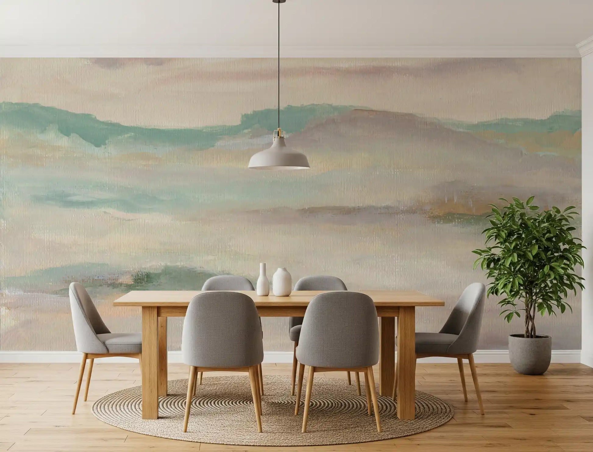 Pastel Mist Abstract Landscape Wallpaper Wall Mural