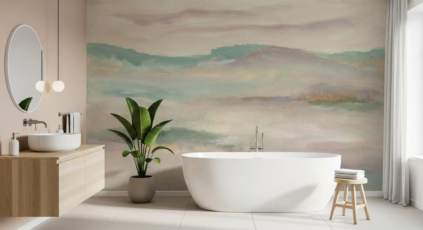 Pastel Mist Abstract Landscape Wallpaper Wall Mural