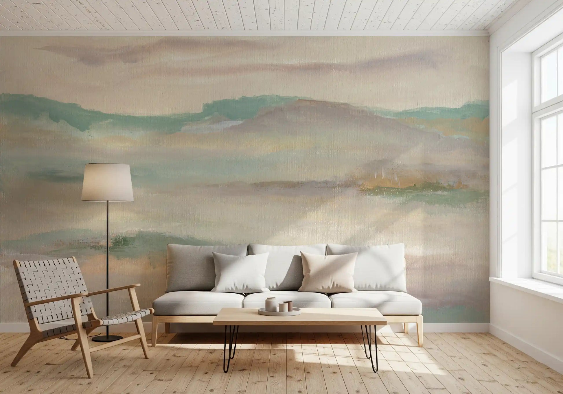 Pastel Mist Abstract Landscape Wallpaper Wall Mural