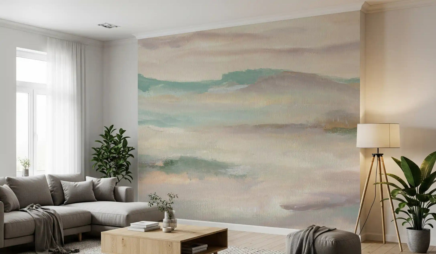 Pastel Mist Abstract Landscape Wallpaper Wall Mural