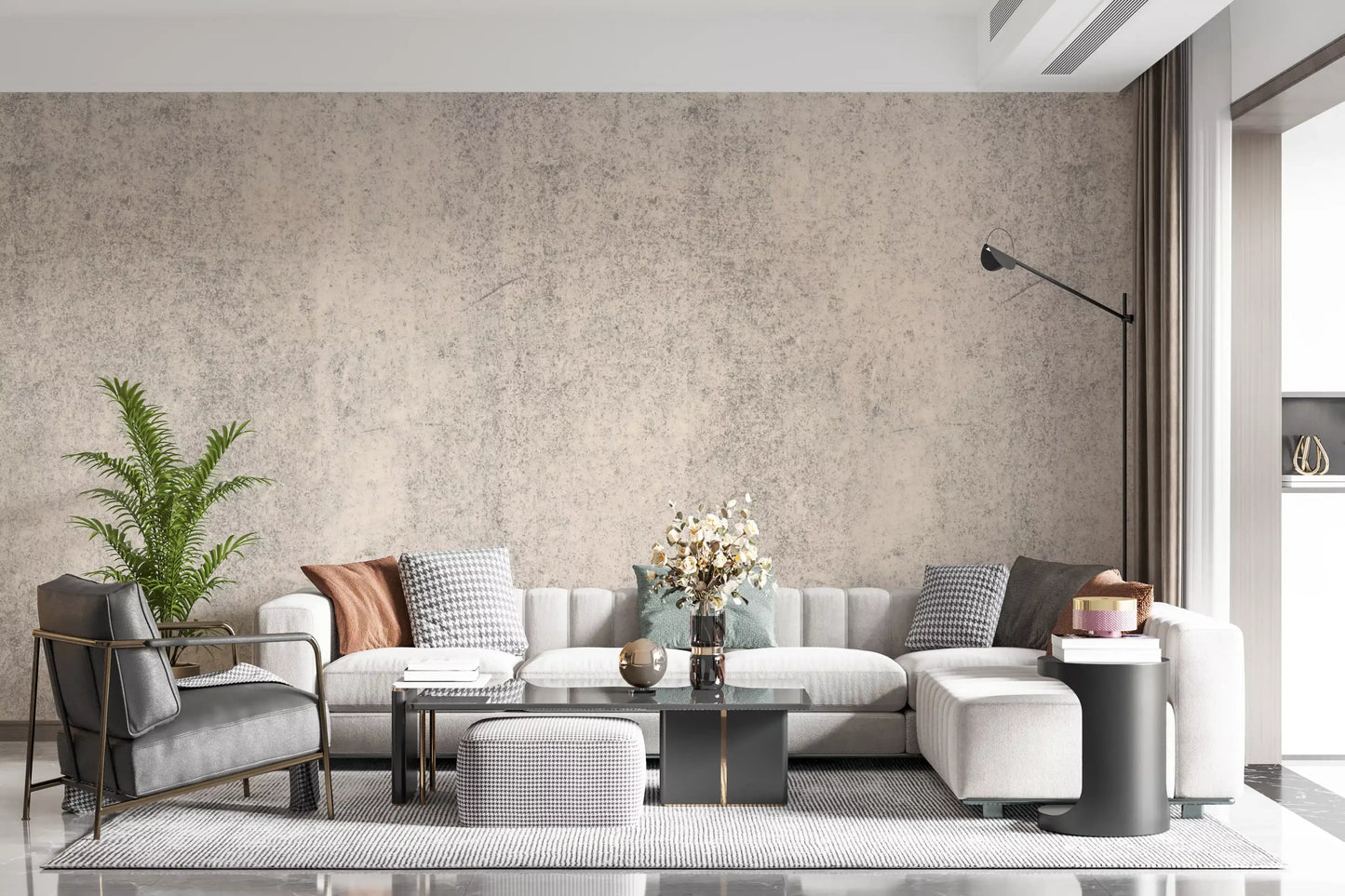 Aged Concrete Plaster Textured Wallpaper Wall Mural