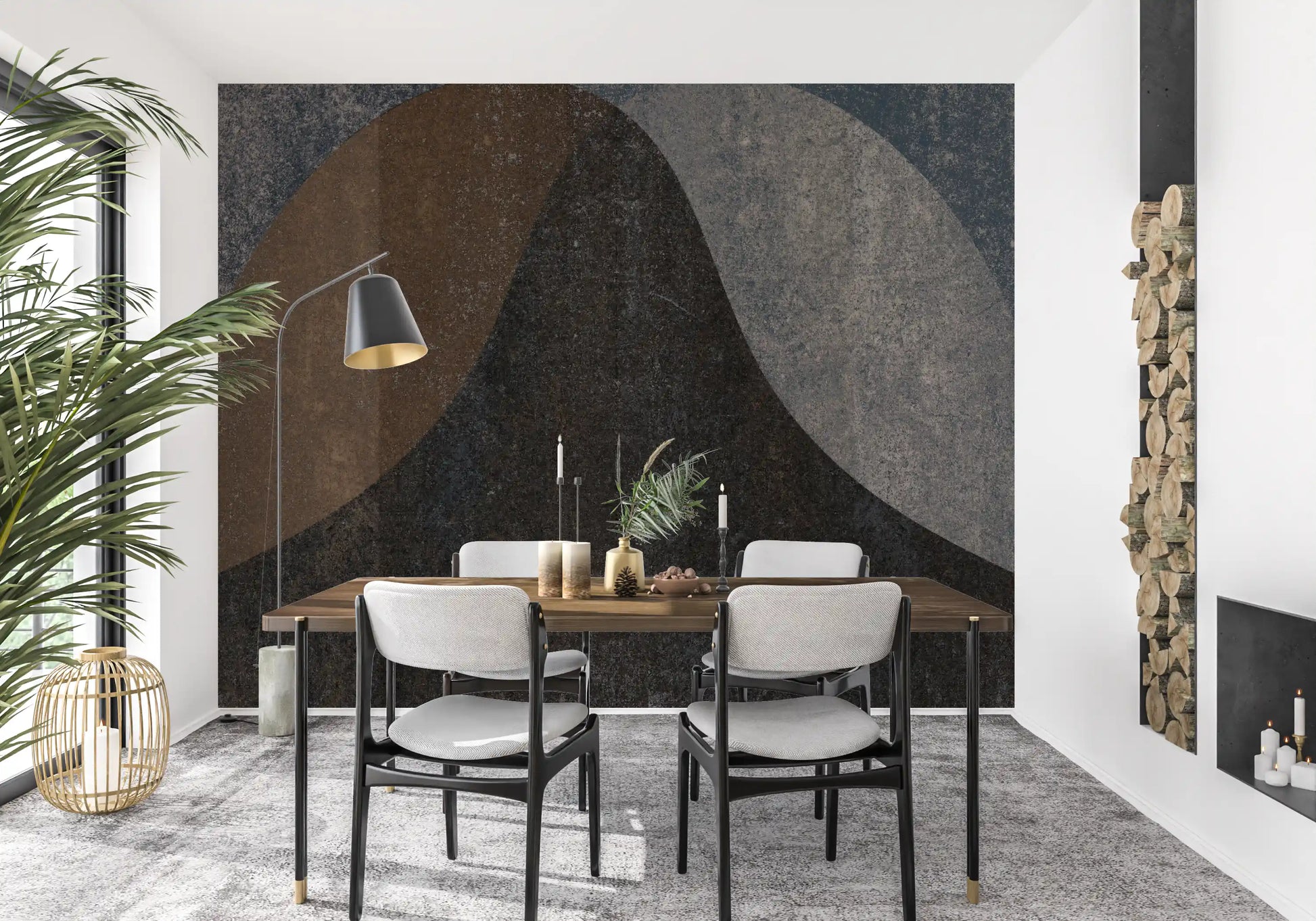 Earthy Textured Arches Abstract Wall Mural Wall Mural