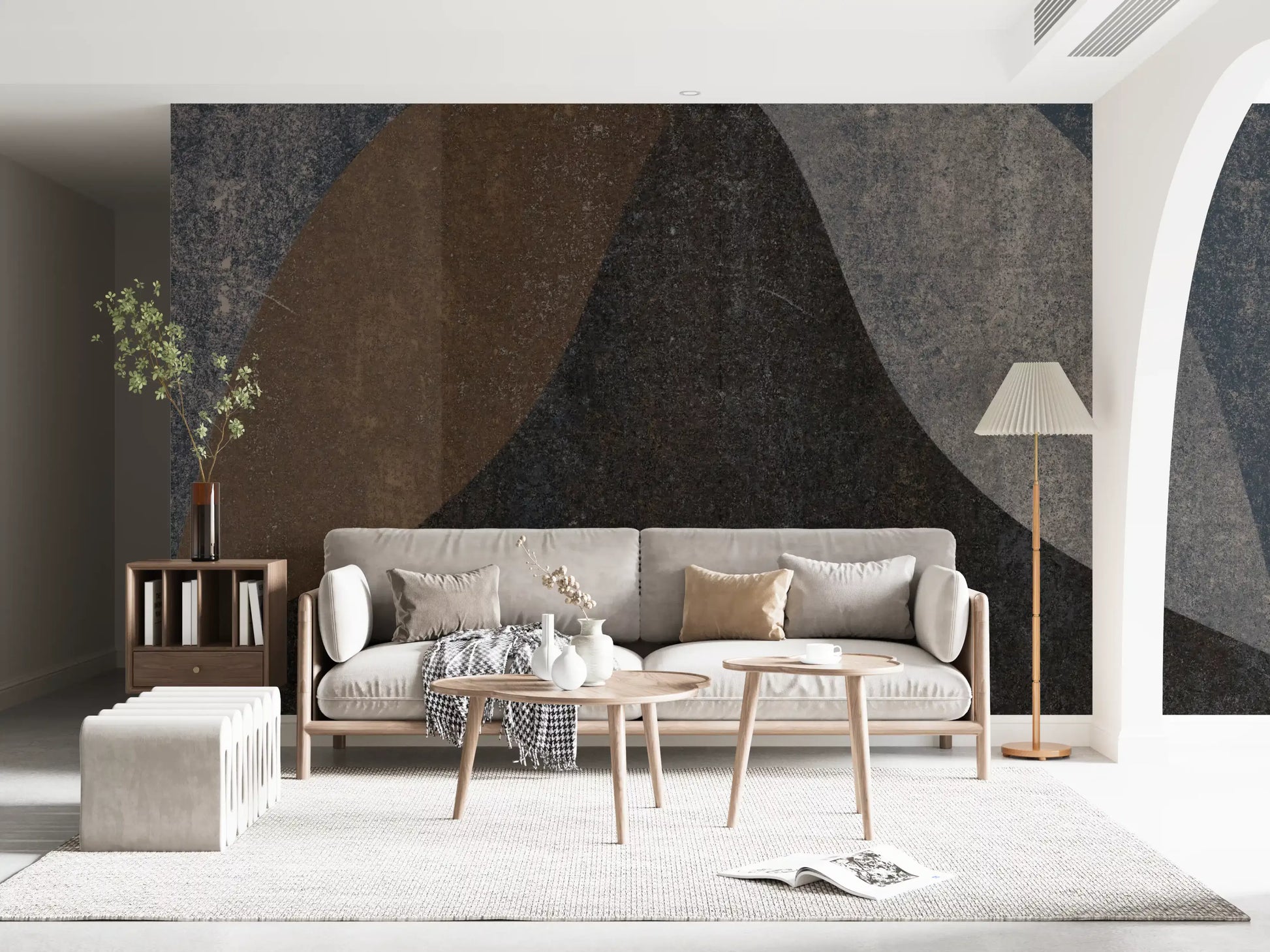 Earthy Textured Arches Abstract Wall Mural Wall Mural