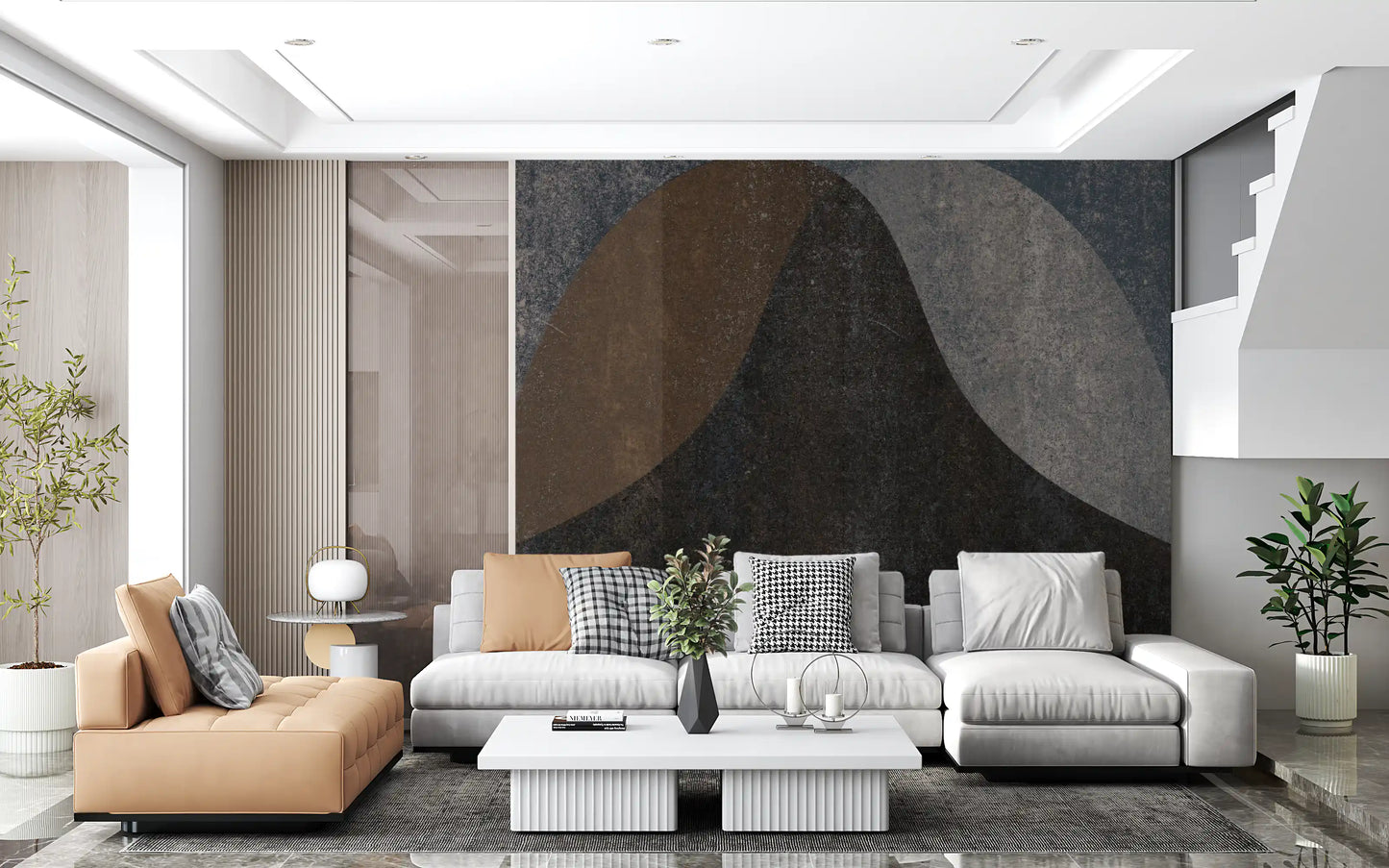 Earthy Textured Arches Abstract Wall Mural Wall Mural