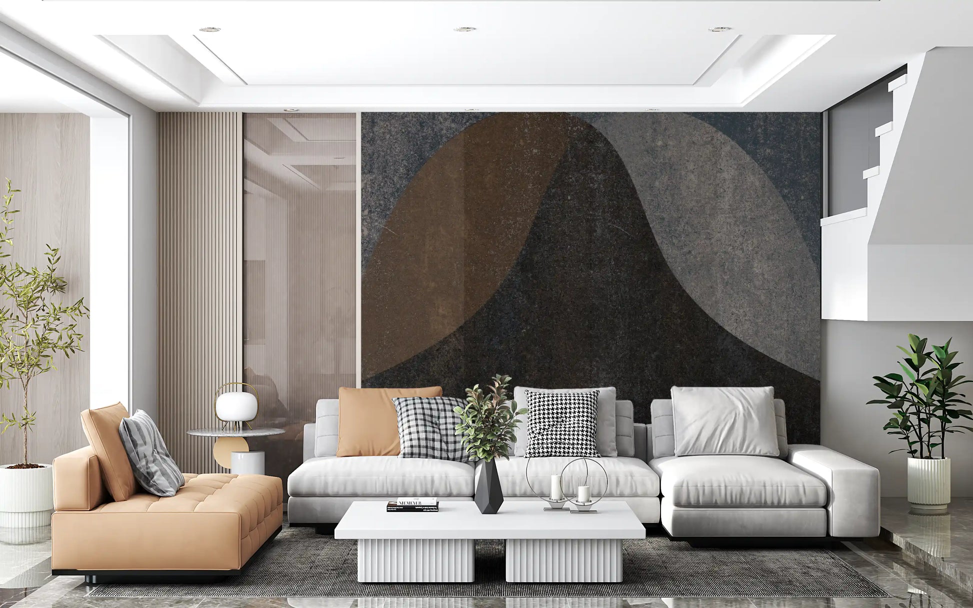 Earthy Textured Arches Abstract Wall Mural Wall Mural