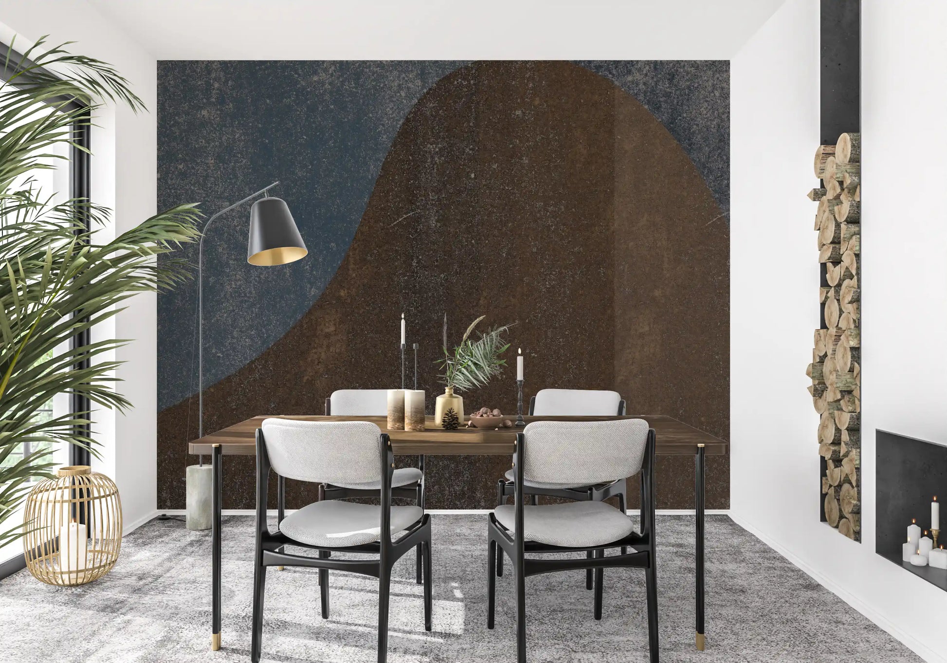 Rustic Dune Abstract Slate Wallpaper Wall Mural