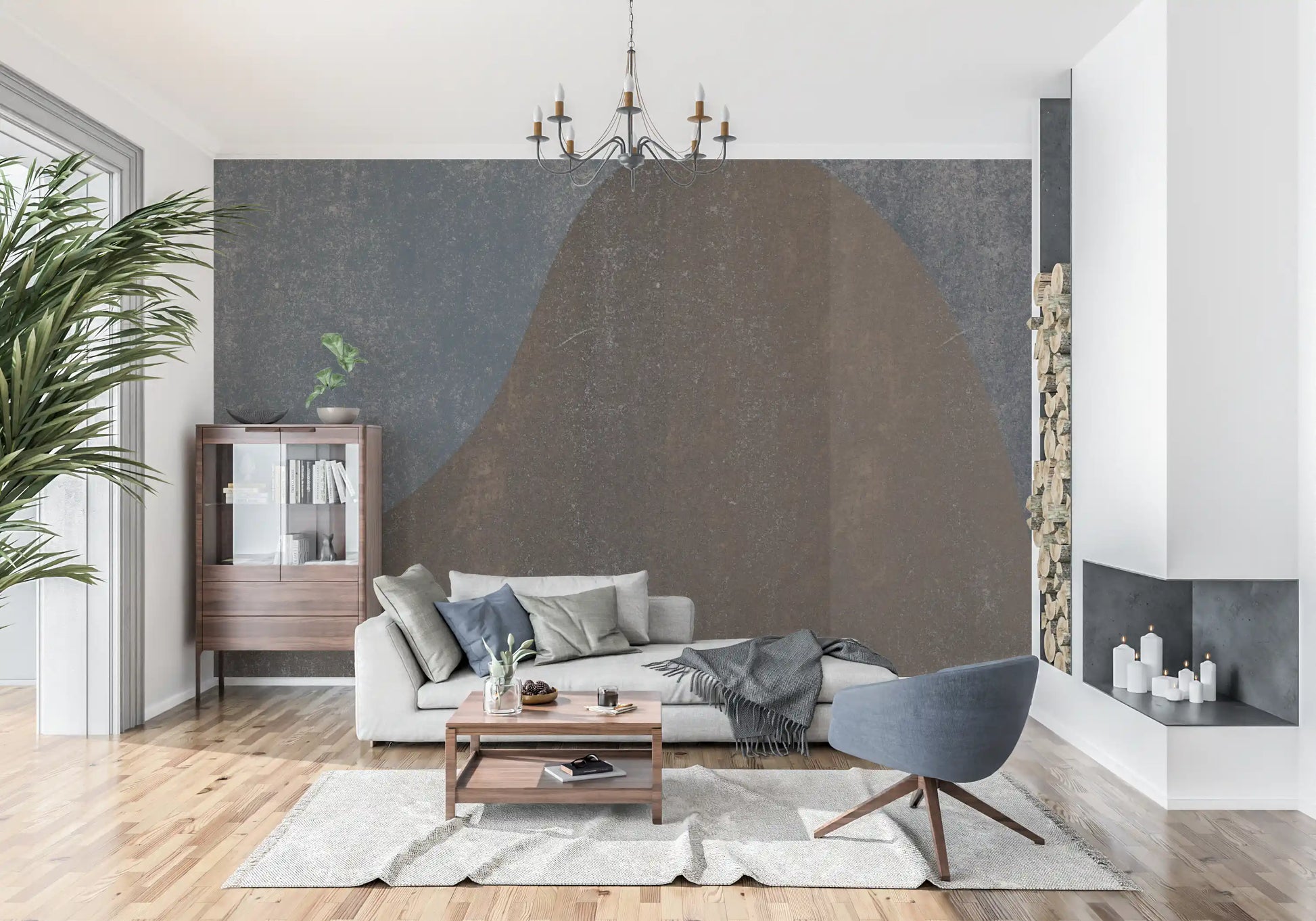 Rustic Dune Abstract Slate Wallpaper Wall Mural