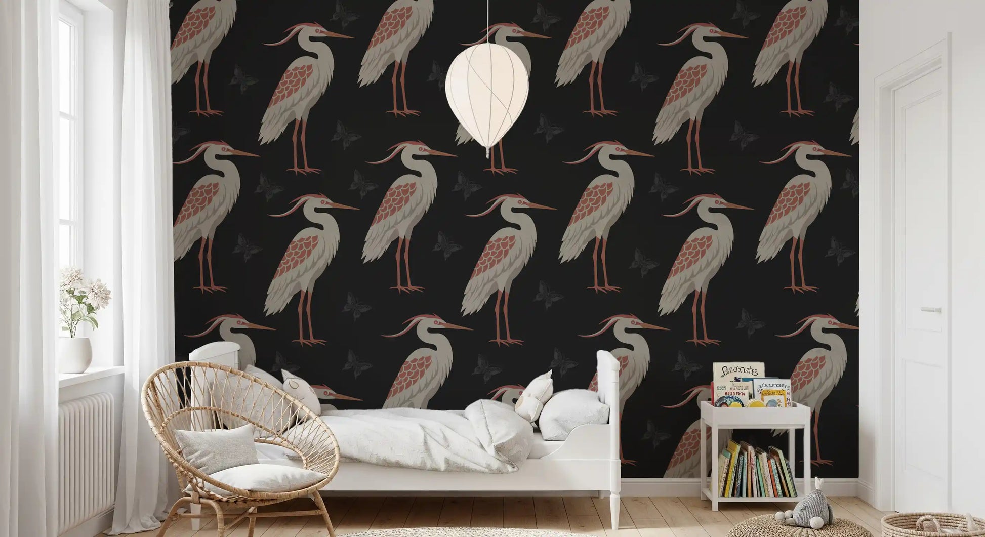 Muted Herons at Night Wall Mural