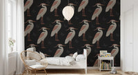 Muted Herons at Night Wall Mural