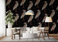 Muted Herons at Night Wall Mural