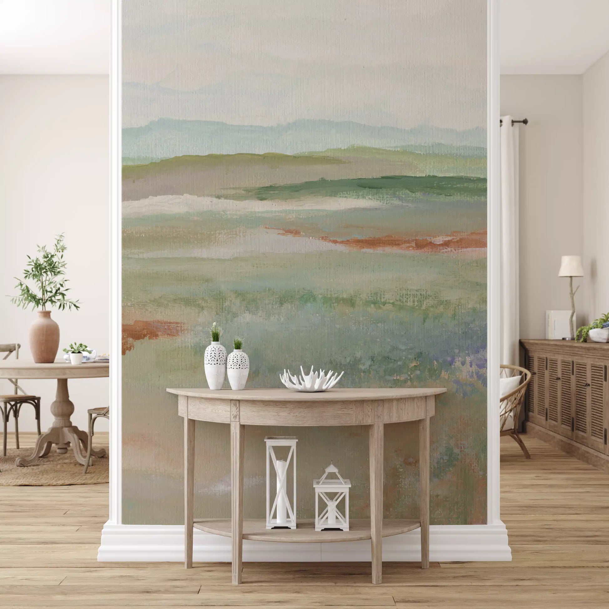 Earthy Meadow Abstract Landscape Wallpaper Wall Mural