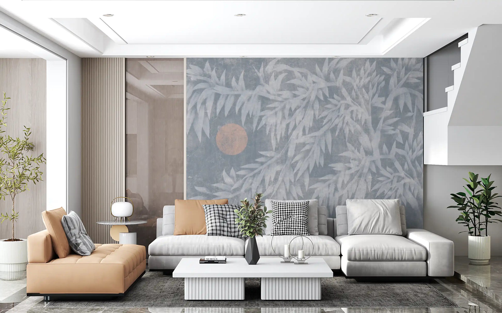 Serene Bamboo and Rising Sun Wall Mural