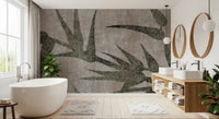 Rustic Moss Green Bamboo Wall Mural