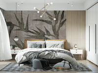 Rustic Moss Green Bamboo Wall Mural