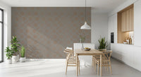 Taupe Interlocking Rings Geometric Wallpaper Wall Mural
