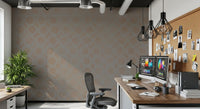 Taupe Interlocking Rings Geometric Wallpaper Wall Mural