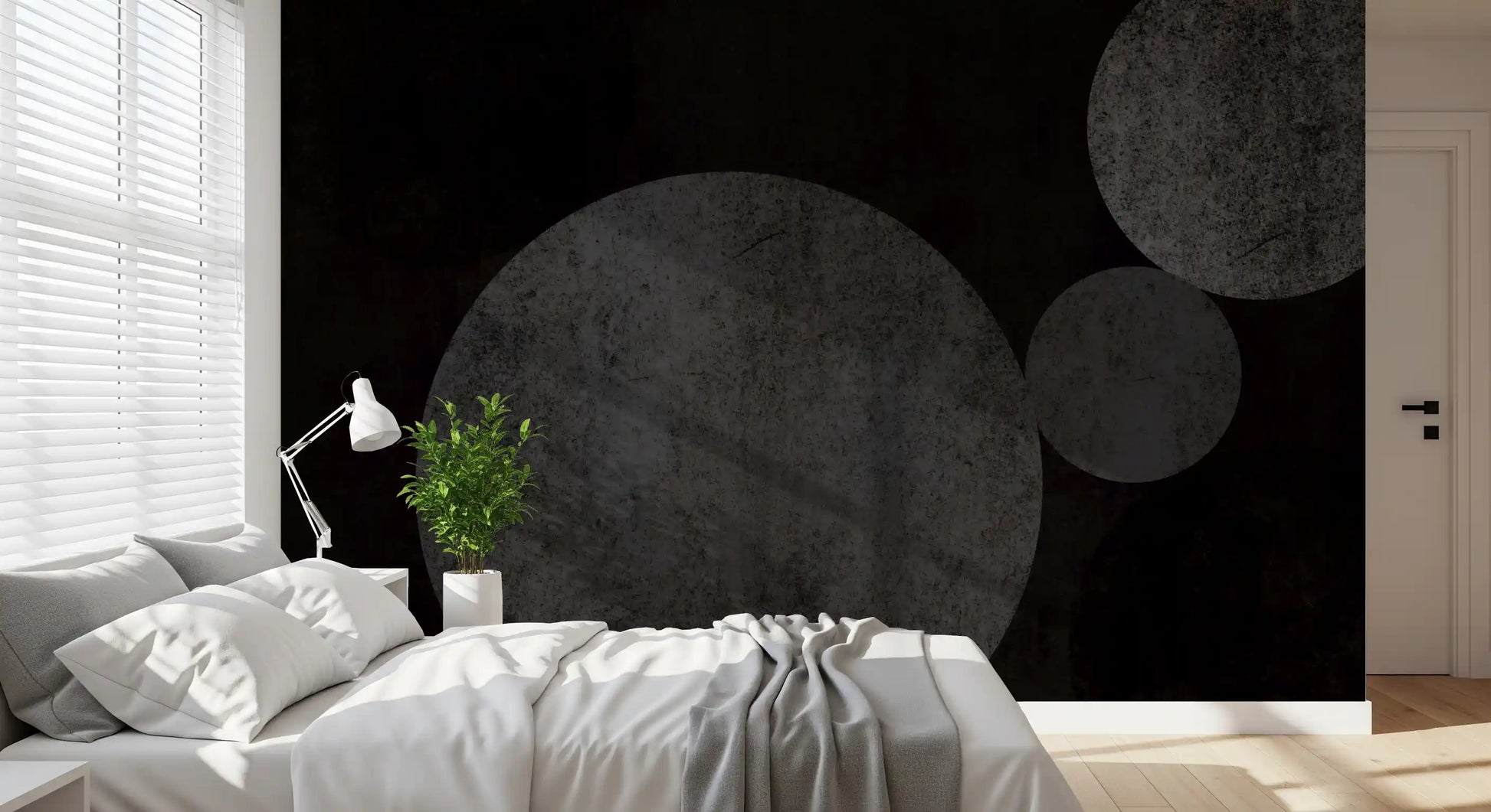 Textured Eclipse Dark Geometric Wallpaper Wall Mural