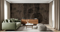 Distressed Charcoal and Sepia Stone Mural Wall Mural