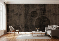 Distressed Charcoal and Sepia Stone Mural Wall Mural