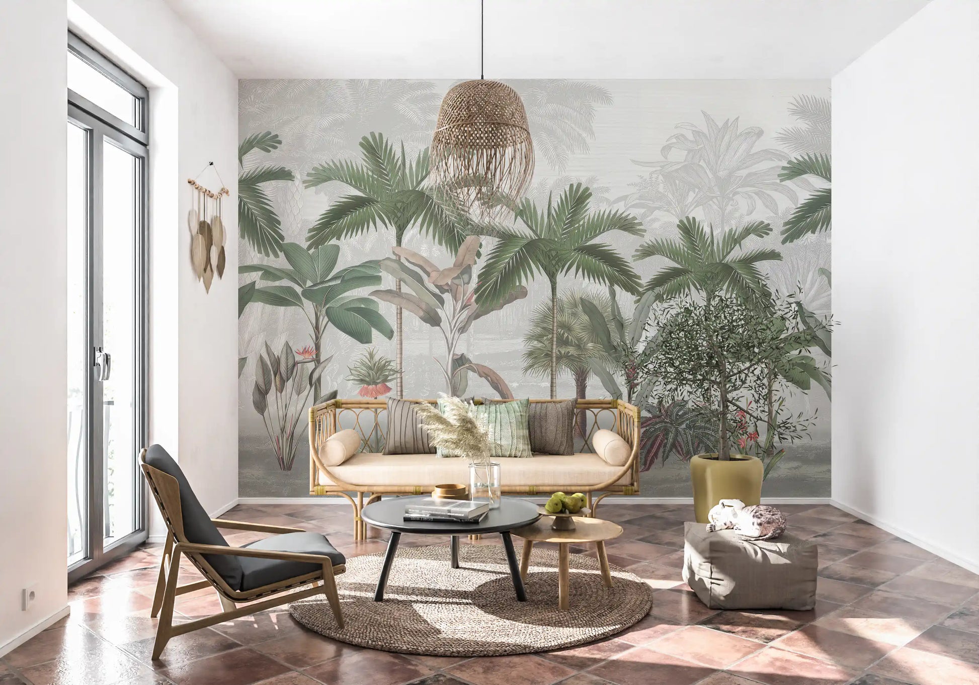 Vintage Tropical Botanical Wall Mural