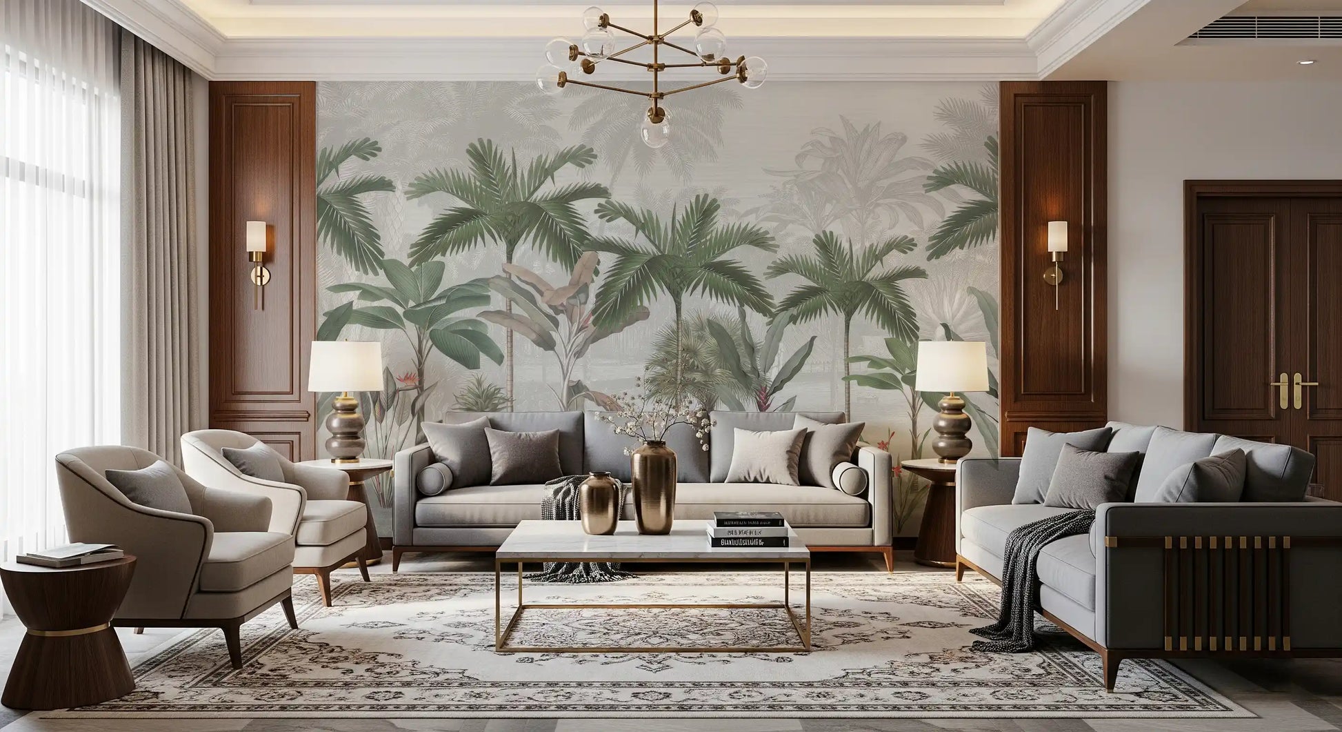 Vintage Tropical Botanical Wall Mural