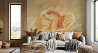Soft Peach Ruffled Blooms Wall Mural