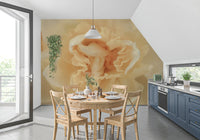 Soft Peach Ruffled Blooms Wall Mural