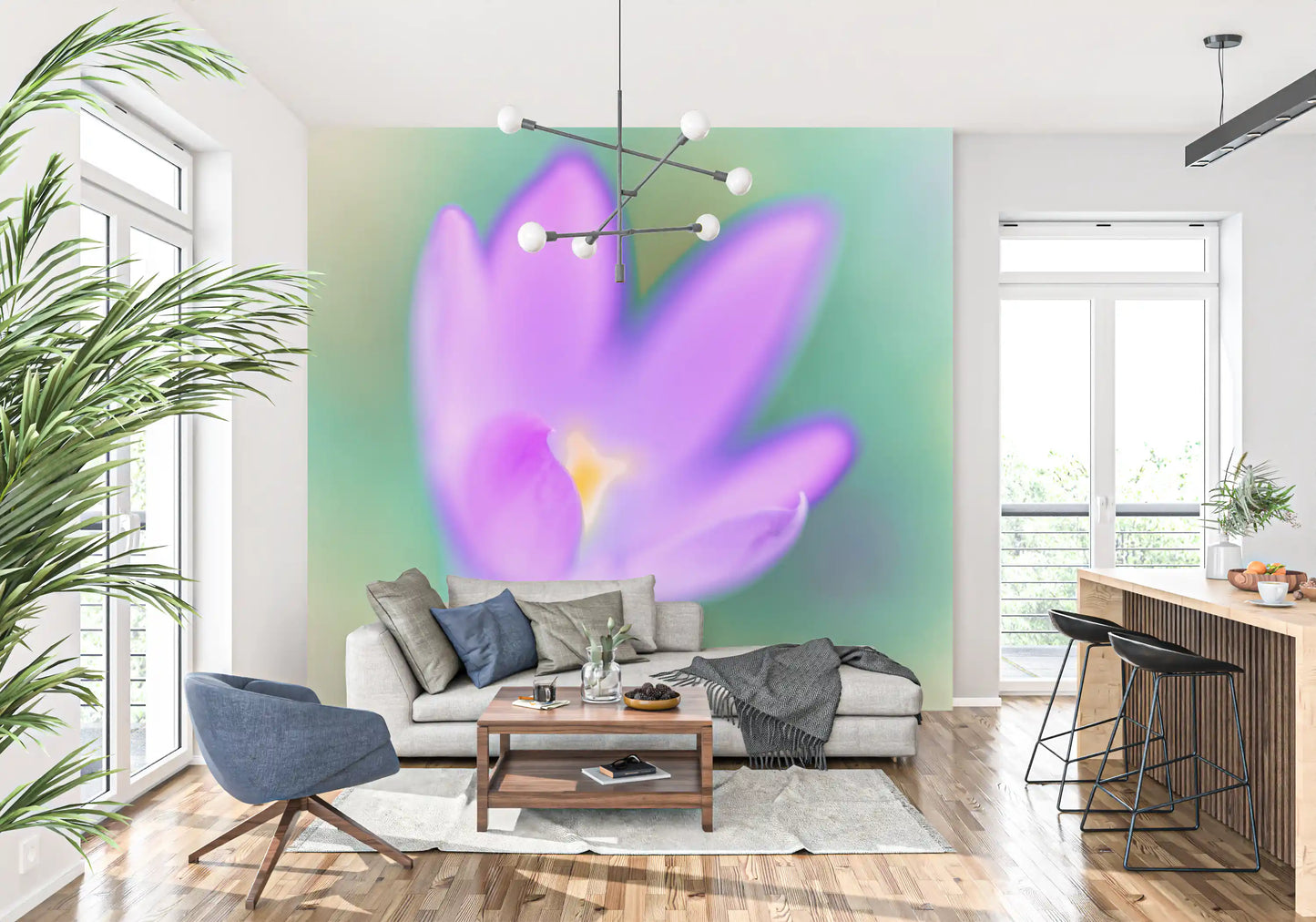 Ethereal Lavender Bloom Wall Mural