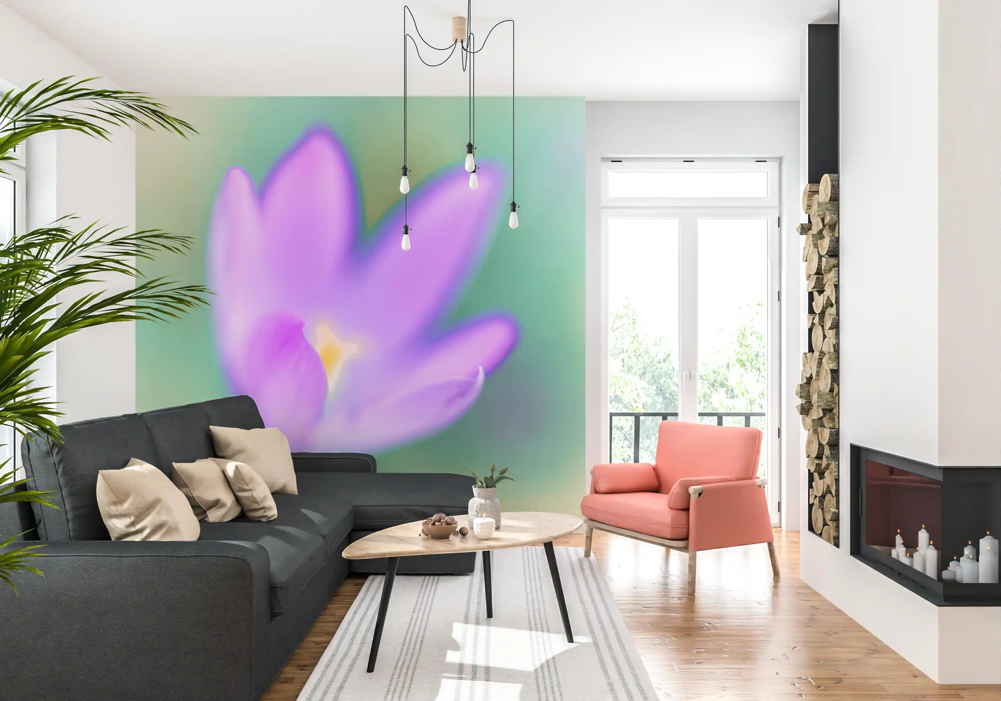 Ethereal Lavender Bloom Wall Mural