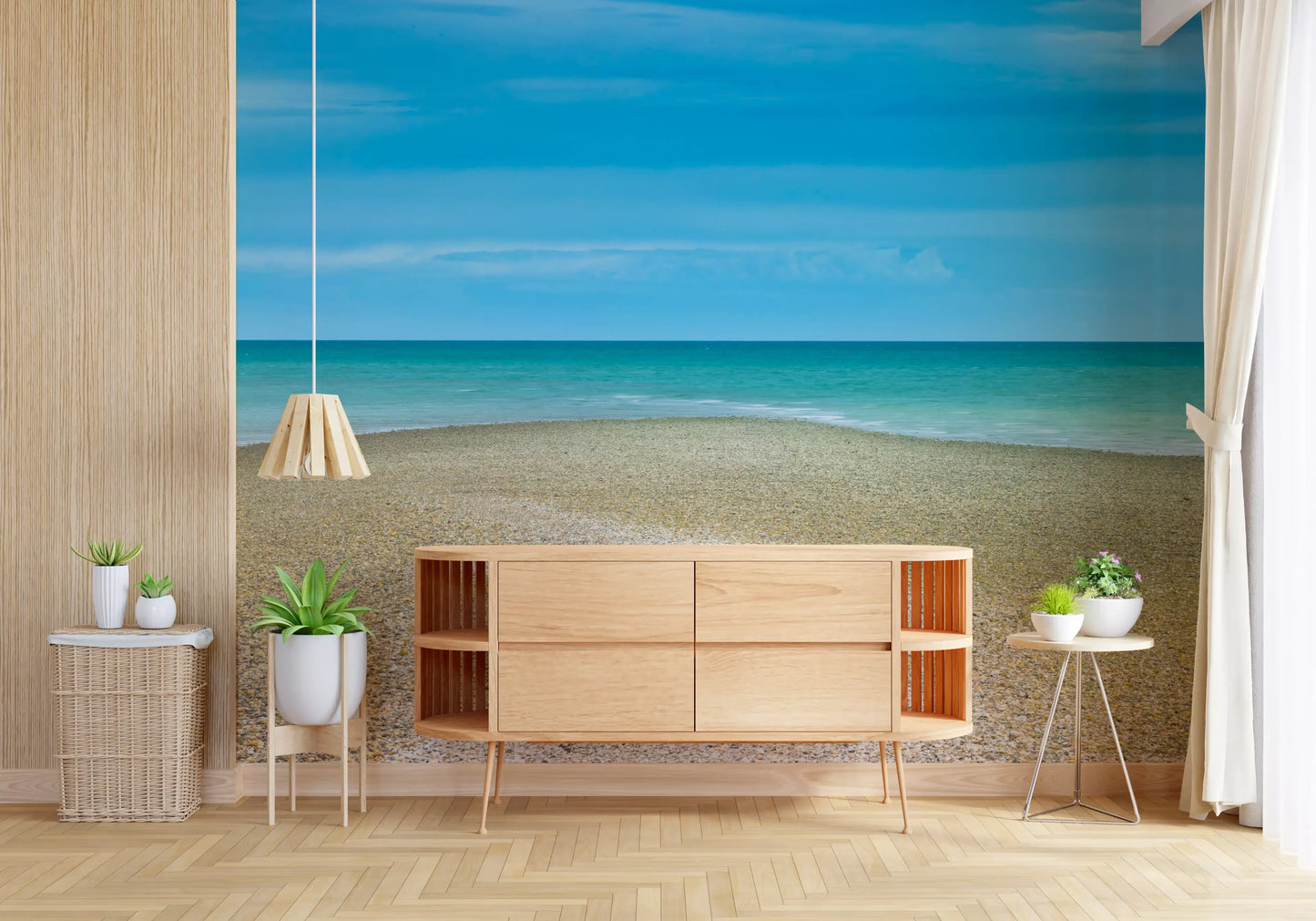 Turquoise Waters Pebble Shoreline Wall Mural