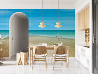 Turquoise Waters Pebble Shoreline Wall Mural