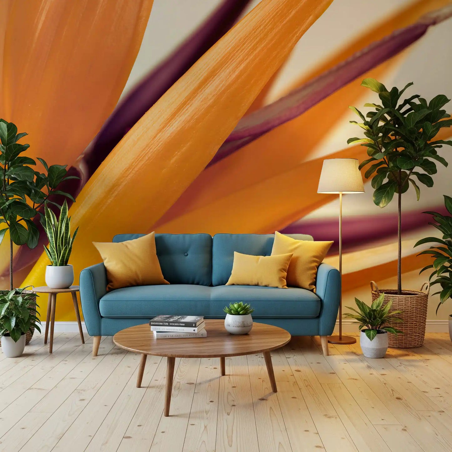 Vibrant Bird of Paradise Botanical Wall Mural Wall Mural