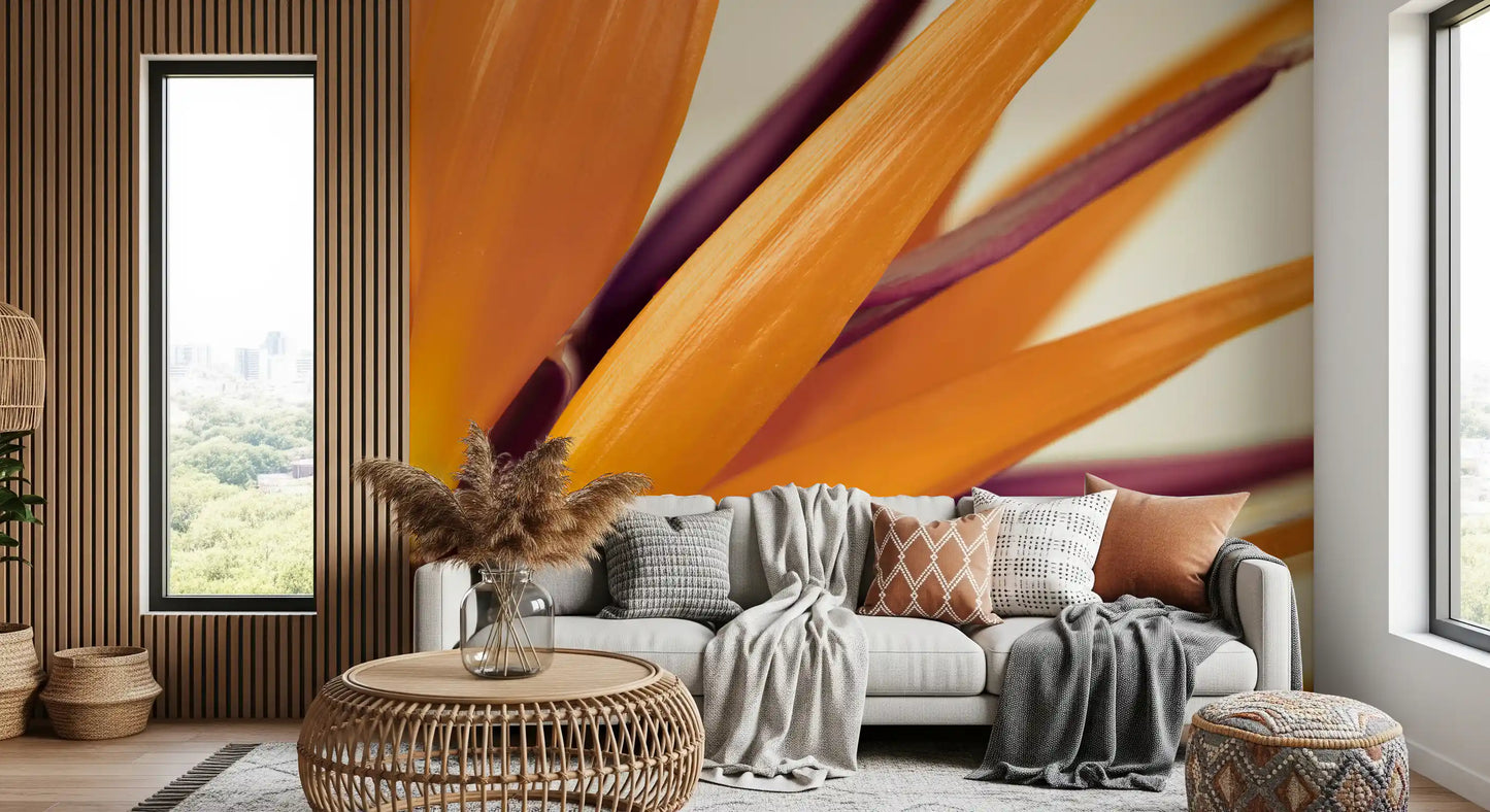 Vibrant Bird of Paradise Botanical Wall Mural Wall Mural