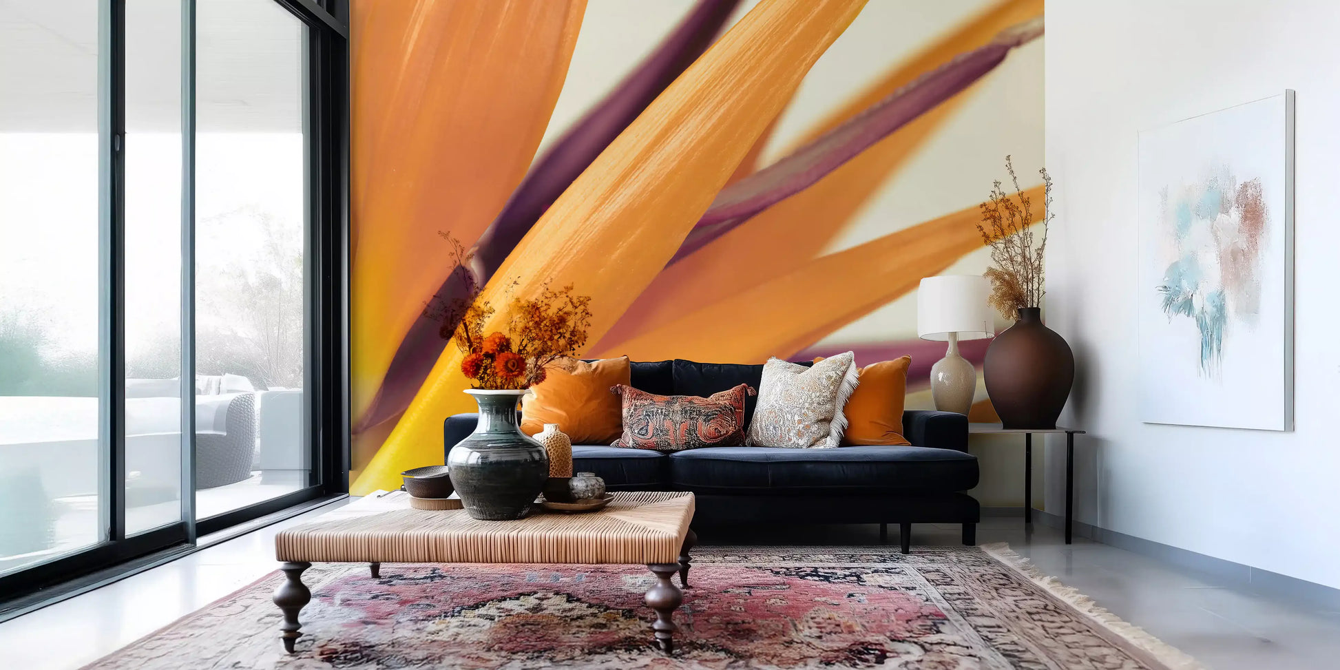 Vibrant Bird of Paradise Botanical Wall Mural Wall Mural