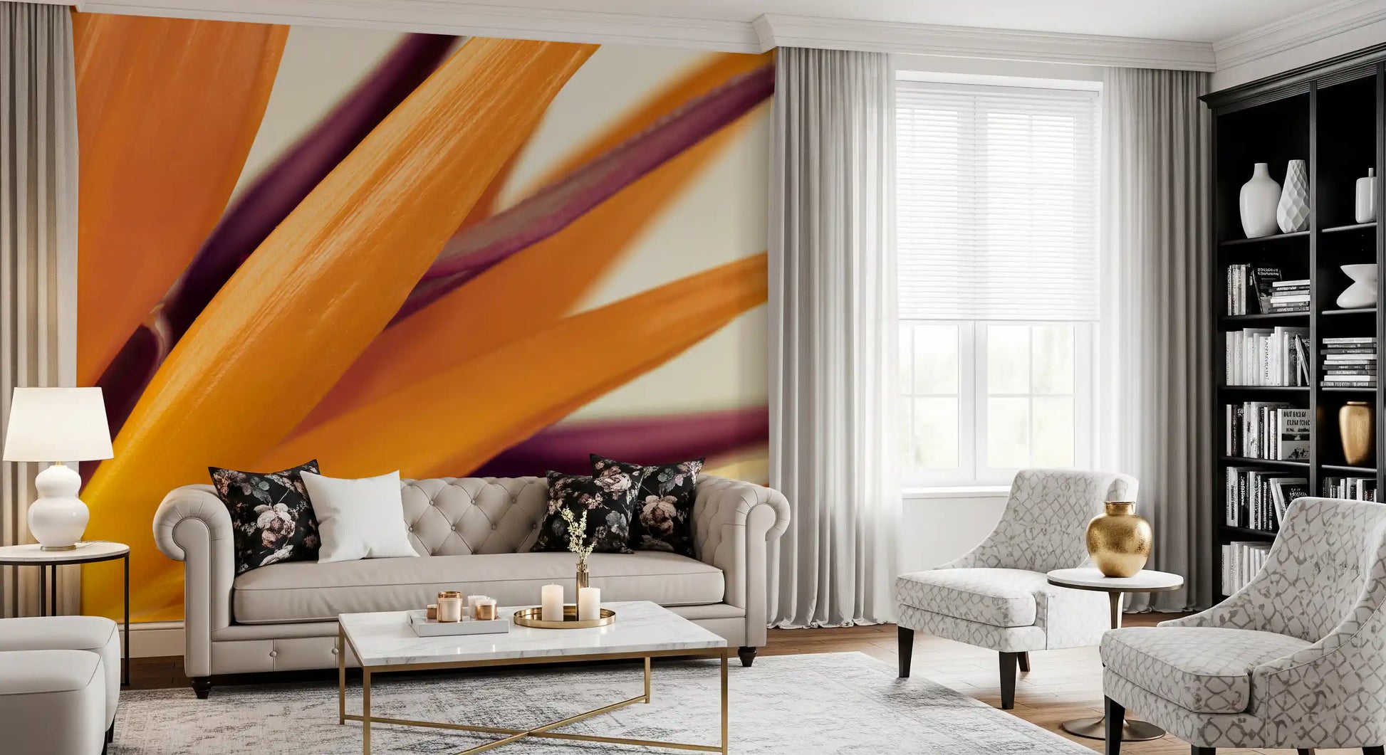 Vibrant Bird of Paradise Botanical Wall Mural Wall Mural