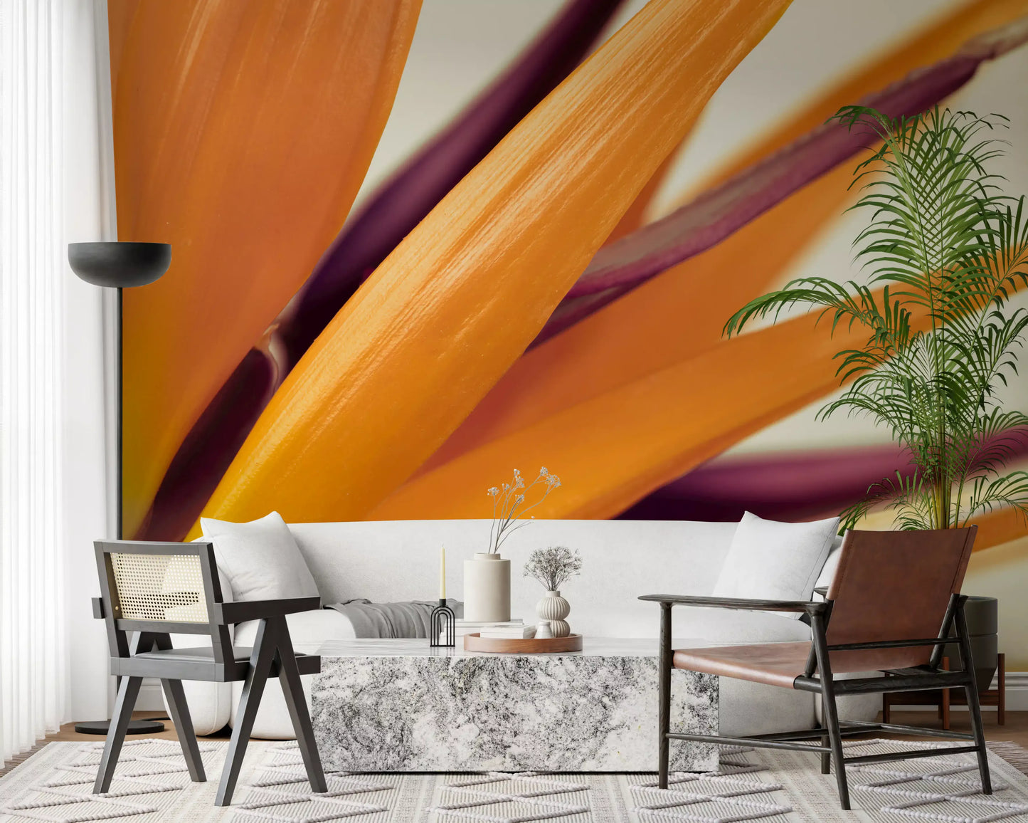 Vibrant Bird of Paradise Botanical Wall Mural Wall Mural