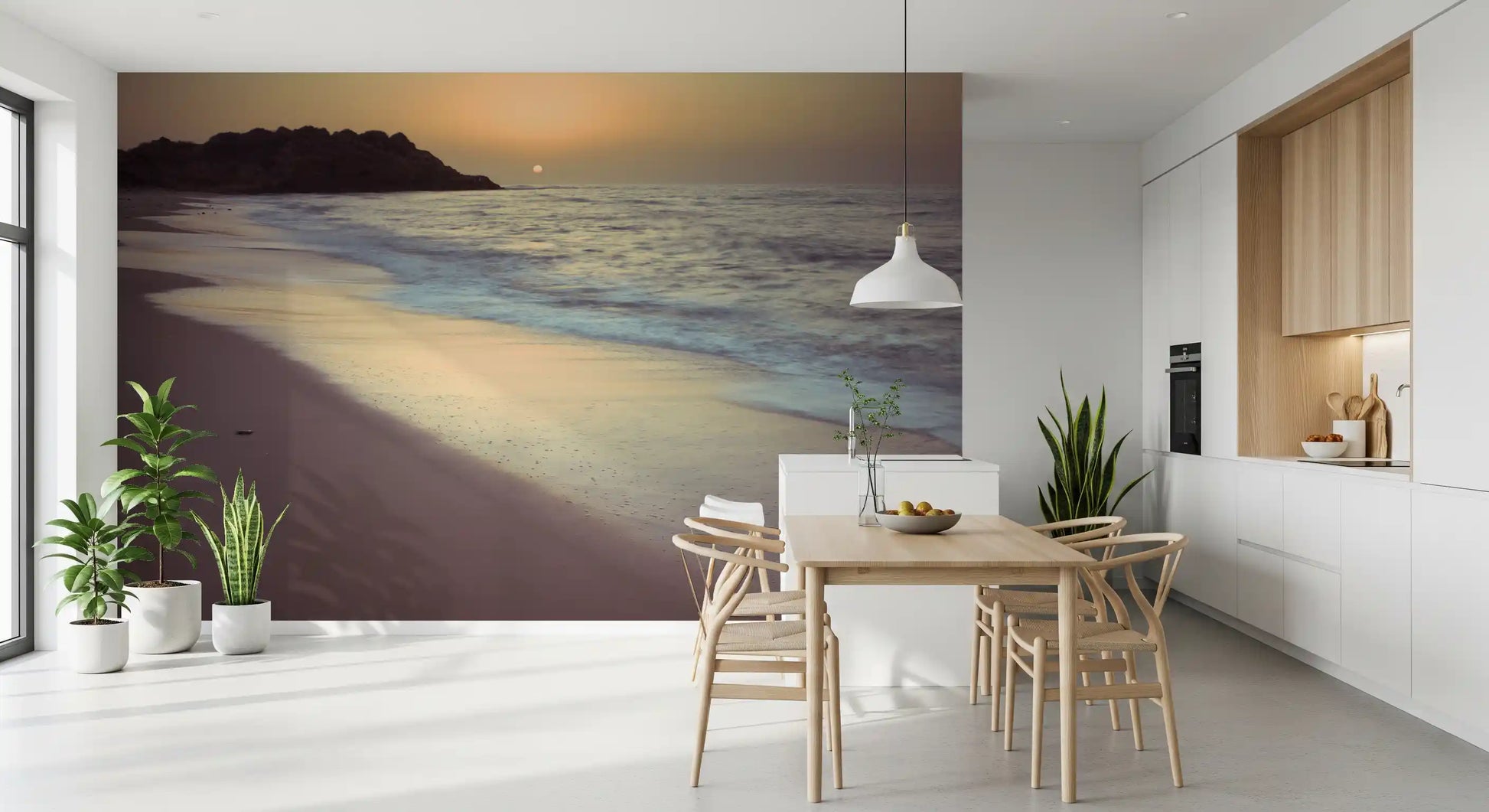 Golden Hour Coastline Wall Mural