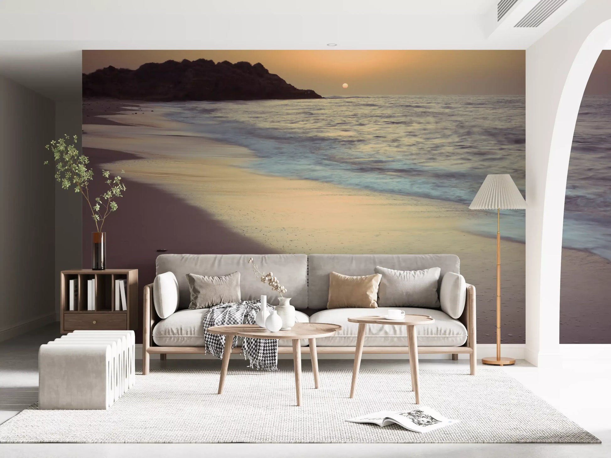 Golden Hour Coastline Wall Mural