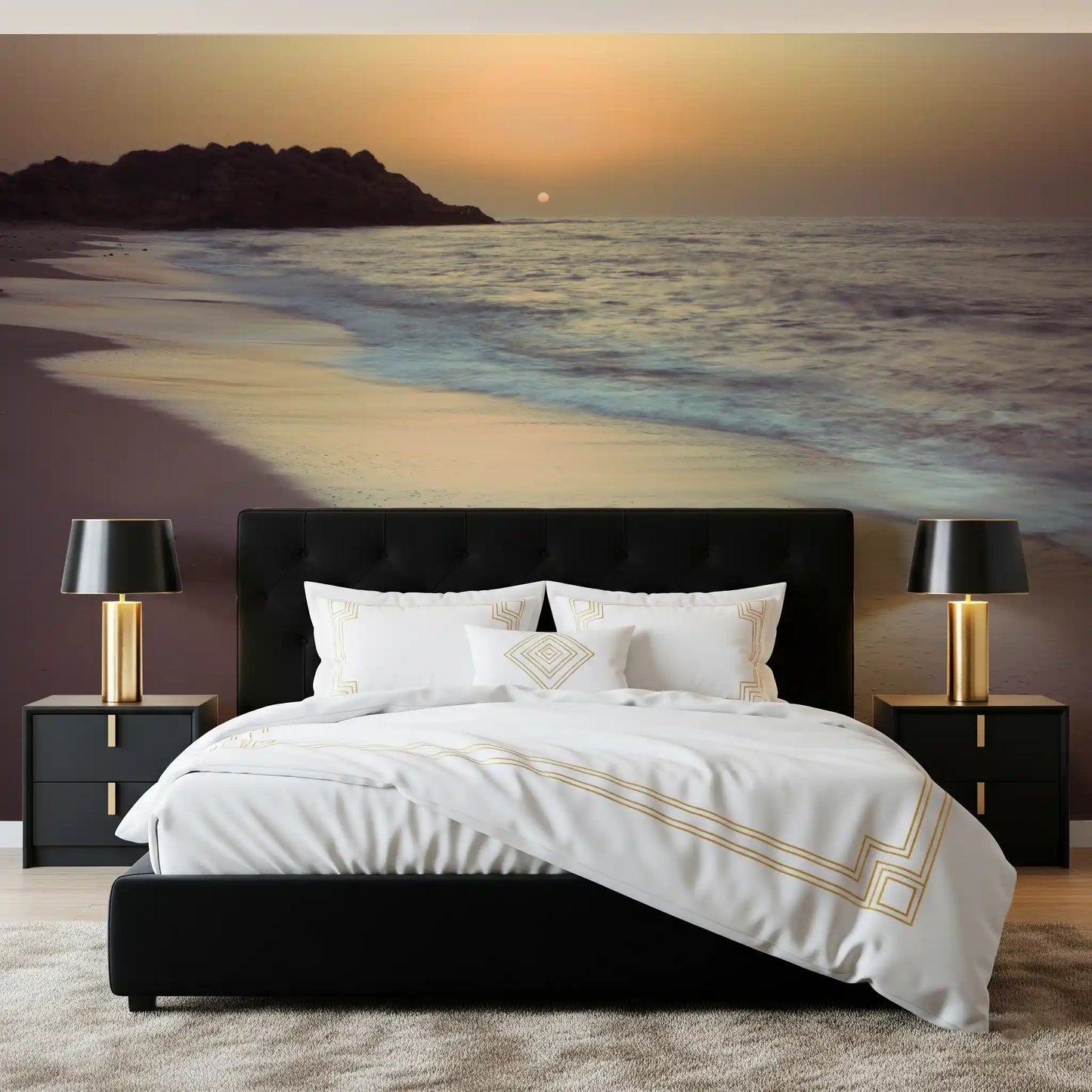 Golden Hour Coastline Wall Mural